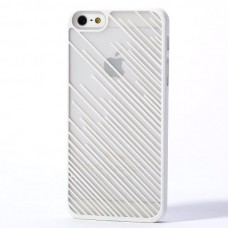 iPhone SE 5 5s - Carved Line Pattern Matte PC Hard Protective Phone Cover Case - White